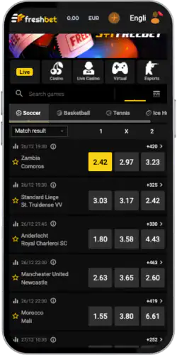 Freshbtet Find the sports betting section