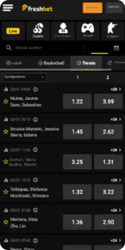 Freshbtet Tenniswetten